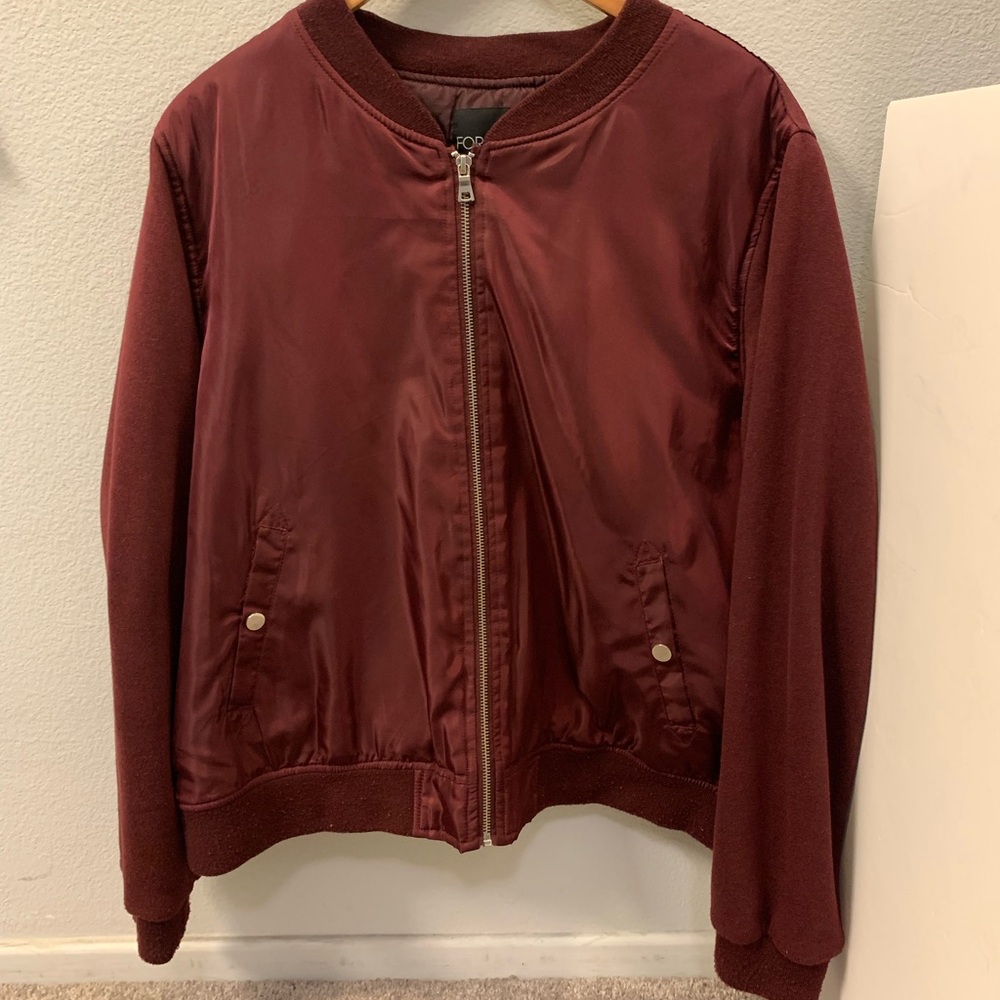 Burgundy Women's Bomber Jacket